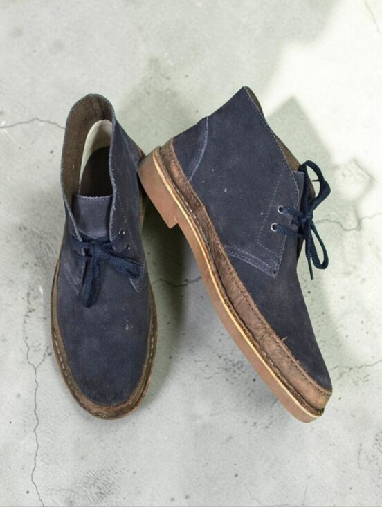 Clarks Bushacre Rand Genuine Leather Suede Chukka Boots Dark Navy Mens Size 9.5 main image 14